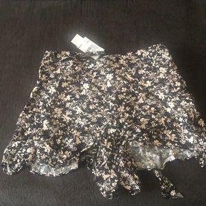 Black and white flower shorts